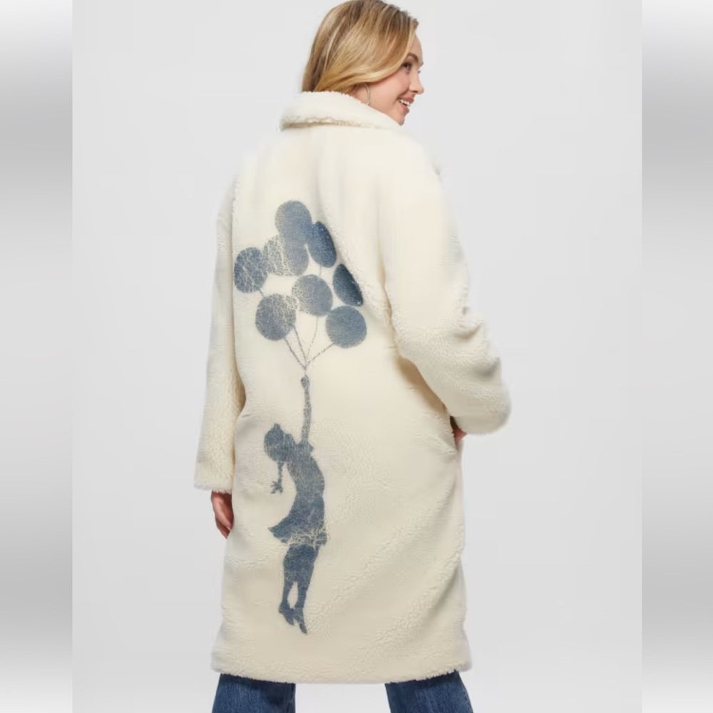 Banksy GUESS faux fur coat